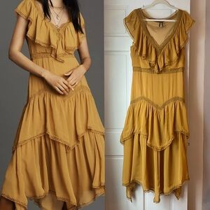 Anthropologie Marigold Ruffle Dress